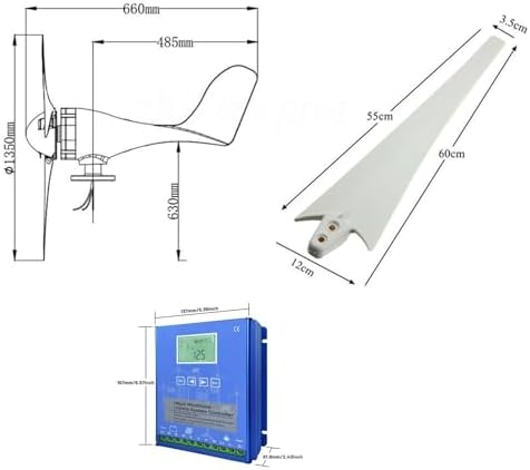 3000W Wind Turbine Generator Kit with 200W Solar Panel & MPPT Controller - 12V/24V/48V for Home, Street Lighting & Off-Grid Power Supply Solutions