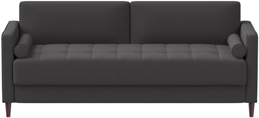 Studio Living® Lexington 75.6' Sofa, Mid-Century Modern, Pocket Coil Comfort, Easy Assembly, Woven Fabric, Heather Gray