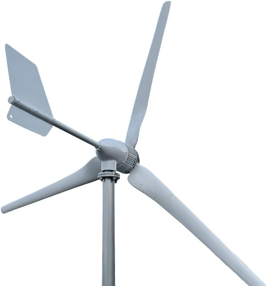 Wind Turbine Generator, 3000W 24V 48V 96V 3 Blades Horizontal Wind Turbine Generator Windmill With MPPT Charger Controller and Off Grid Inverter for Boats, Gazebos, Chalets, or Mobile Homes(24V)