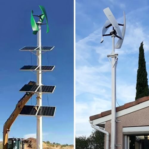3000W Vertical Axis Wind Turbine Generator Kit - 12V/24V/48V with MPPT Controller & Free Solar Garden Lights - Ideal for Home, Marine & Street Lighting (Color: 48V)
