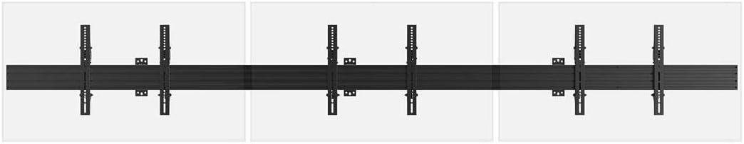 Monoprice 3x1 Menu Board Wall Mount for Screens Between 32in to 65in, Adjustable Tilt, Max Weight 66 Lbs Per Screen, VESA Patterns Up to 600x400, Steel Construction, Black - Commercial Series