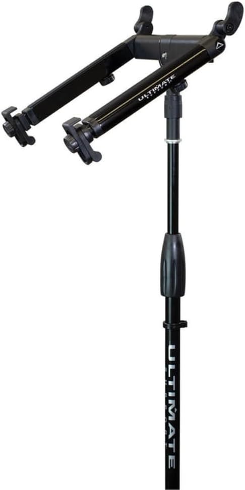Ultimate Support LPT-1000QR Laptop/DJ Stand w/ Telescoping Arms, Second Tier, 5/8' Mount, and QuickRelease Center Post