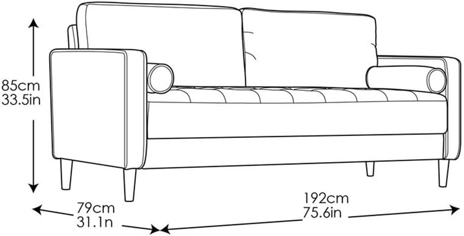Studio Living® Lexington 75.6' Sofa, Mid-Century Modern, Pocket Coil Comfort, Easy Assembly, Woven Fabric, Heather Gray