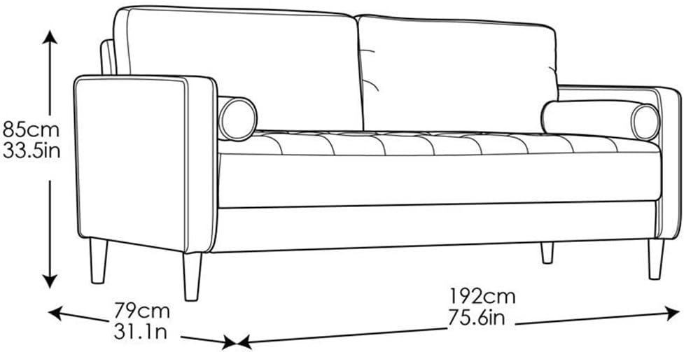 Studio Living® Lexington 75.6' Sofa, Mid-Century Modern, Pocket Coil Comfort, Easy Assembly, Woven Fabric, Navy Blue