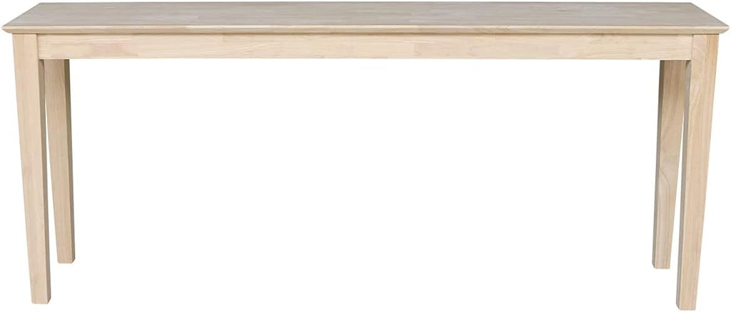 International Concepts Shaker Console Sofa Table, Entryway, 72-Inch Long, Solid Parawood, Unfinished