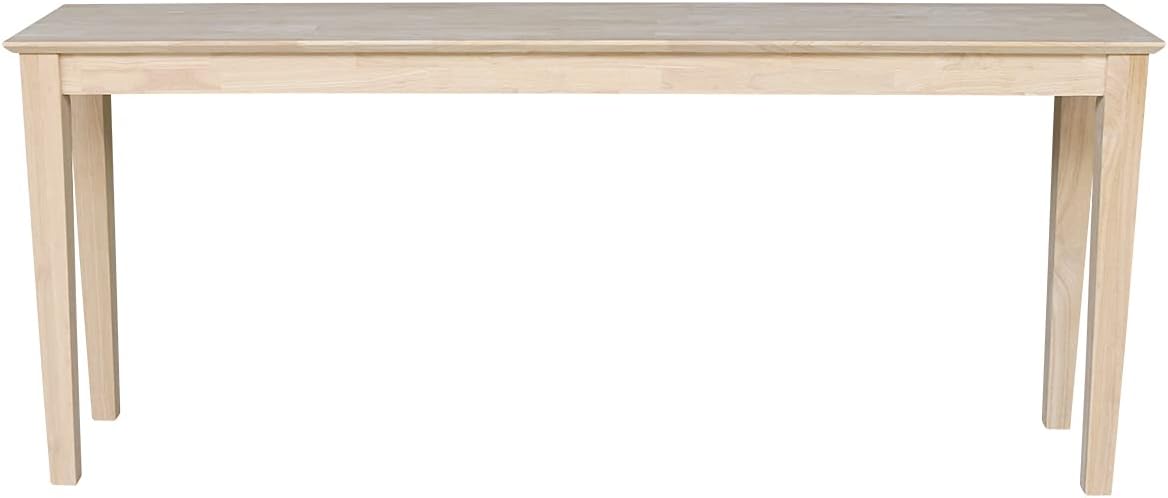 International Concepts Shaker Console Sofa Table, Entryway, 72-Inch Long, Solid Parawood, Unfinished