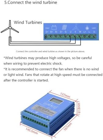 3000W Wind Turbine Generator Kit with 100W Solar Panels (2) + 12V 100AH Battery + 4000W Inverter & Charge Controller for Home, Boat, Outdoor Use - 12V/24V/48V System
