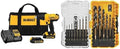 Bundle of DEWALT 20V Max Cordless Drill/Driver Kit, 2 Batteries and Charger Included (DCD771C2) + DEWALT Drill Bit Set, 3-Flats Shank,14-Piece, 135 Degree Split Point (DWA1184)