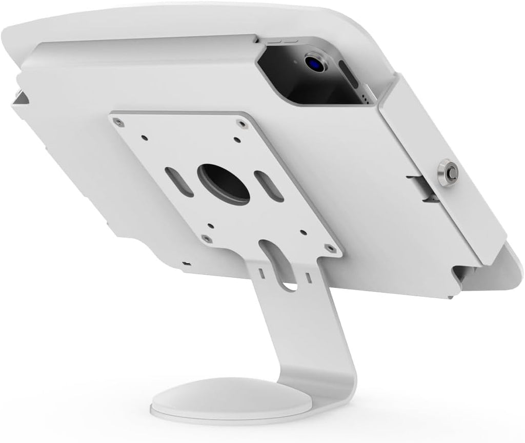 Compulocks iPad 10th-11th (A16) Gen Space Enclosure with Core Counter Stand or Wall Mount - White | Secure iPad Kiosk, Tablet Holder, POS Display, Retail Showcase