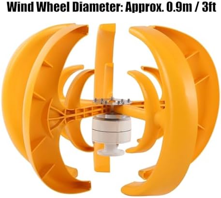 5200W Vertical Wind Turbine Generator 12V/24V/48V with Controller, 3000W Inverter & 2x100W Solar Panels for Efficient Wind-Solar Hybrid Energy Solution