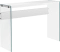 Monarch specialties , Console Sofa Table, Tempered Glass, Glossy White, 44'L