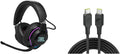 JBL Quantum 910 Wireless Gaming Headset and InfinityLab InstantConnect USB-C to USB-C - 100W PD Ultra-Fast Charging Cable for Devices - Black 5 Feet