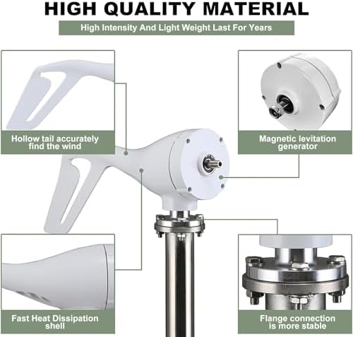 Wind Turbine Home Use Horizontal Generator Kits Blades with ControllerWind Turbine Generator Kit 3000W - Small Wind Turbines for Homes - Wind Powered Generator for Solar Wind Kit, 48V