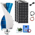 3000W Vertical Axis Wind Turbine Generator Kit with 300W Solar Panel & Controller - 12V 24V 48V 96V 120V Free Energy Solution for Home Use, Three Phase Windmill