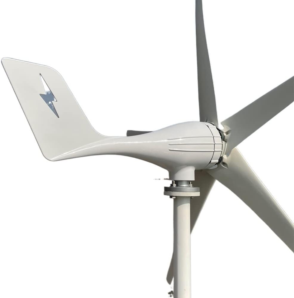 Wind Turbine Generator, 3000w 5 Blades Free Energy Wind Energy HIGH Efficient 12v 24v Wind Turbine Generator With MPPT Controller Wind System for Boats, Gazebos, Chalets, or Mobile Homes(Wind turbine