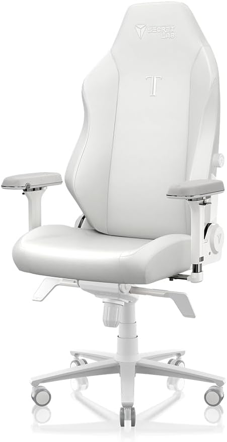 Secretlab Titan Evo NanoGen Pure White Gaming Chair - Recling - Ergonomic & Comfortable Computer Chair with 4D armrests - Magnetic Head Pillow & 4-Way Lumbar Support - Leatherette