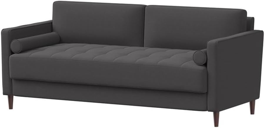 Studio Living® Lexington 75.6' Sofa, Mid-Century Modern, Pocket Coil Comfort, Easy Assembly, Woven Fabric, Heather Gray