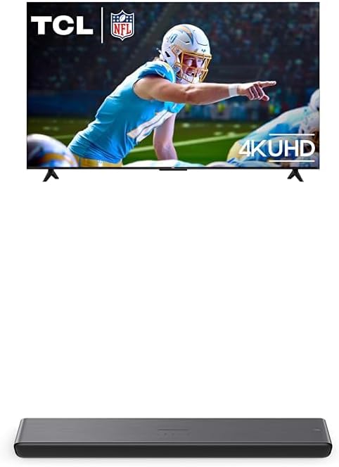 TCL 65-Inch Class S5 UHD 4K LED Smart TV with Fire TV (65S551F, 2024 Model) S45H S Class 2.0 Channel Sound Bar with Dolby Atmos