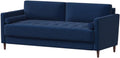Studio Living® Lexington 75.6' Sofa, Mid-Century Modern, Pocket Coil Comfort, Easy Assembly, Woven Fabric, Navy Blue