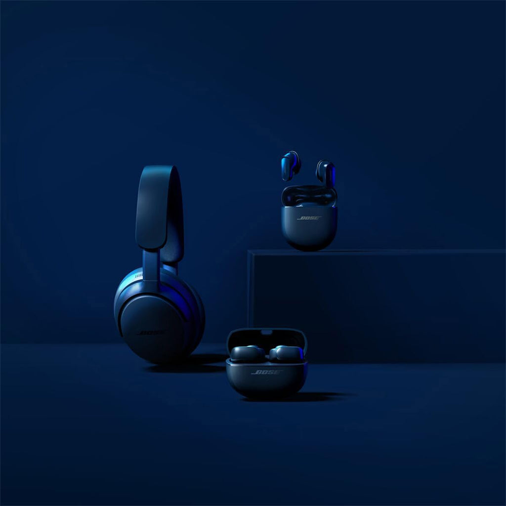 Bose QuietComfort Ultra Bluetooth Headphones, Wireless Headphones with Spatial Audio, Over Ear Noise Cancelling with Mic, Up to 24 Hours of Playtime, Lunar Blue - Limited Edition Color