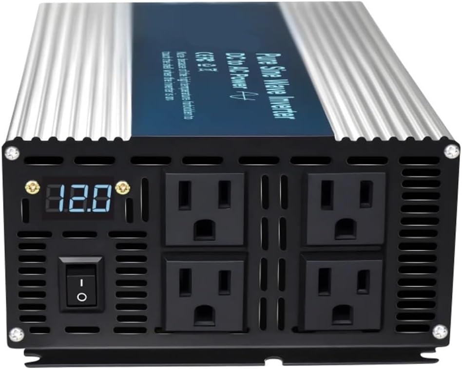 1800W Pure Sine Wave Inverter 12V 220V Battery Bank Power Supply Generator Solar Panel 12/36/48V DC to 120/230/240V AC Converter(48V,100V)