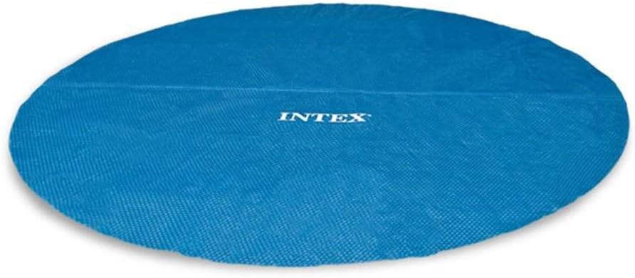 Intex 18' Round Easy Set Vinyl Solar Cover Bundled with 18' Deluxe Debris Pool Cover Above Ground Swimming Pools, Pool Cover Accessory Only