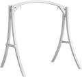 VINGLI 6.7FT Porch Swing Frame, 1000LBS Heavy Duty A-Frame Wooden Porch Swing Stand with Curved Arc Top for 5FT Porch Swing, Large Swing Hanger for Garden, Patio, Backyard & Indoor, White