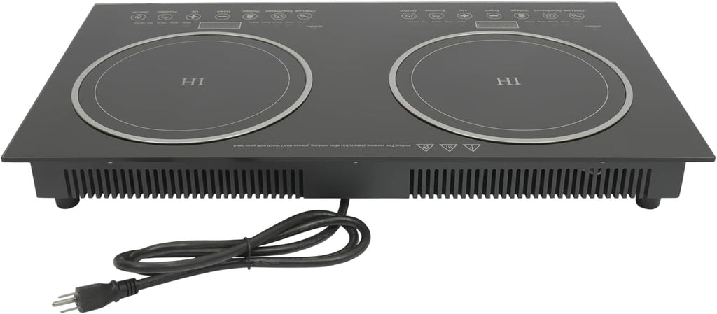 Double Induction Cooktop Portable Induction Cooker with 2 Burner Independent Control, Level 8 Firepower, 3-Hour Timer, Safety Lock, 2400w(1200w+1200w) Sensor Touch (2 Burner 2400W)