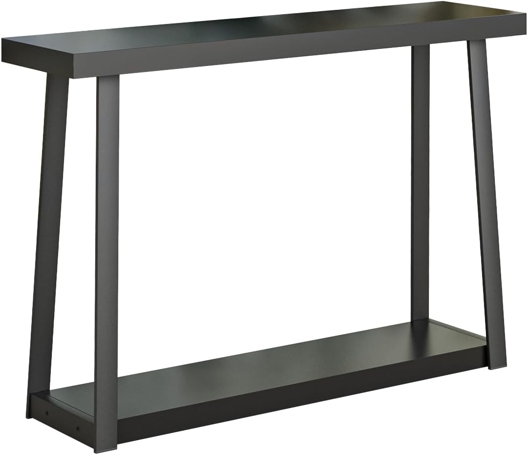 Masupu Console Table with Storage, Sofa Table with Shelf, Narrow Entryway Table for Hallway, Behind The Couch, Living Room, Foyer, Black