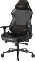 DXRacer Craft L Video Gaming Chair for Adults, Ergonomic Office Reclining Computer Chair with Magnetic Head Pillow and Lumbar Support, Racing Style Height Adjustable (EPU Leatherette, Black)
