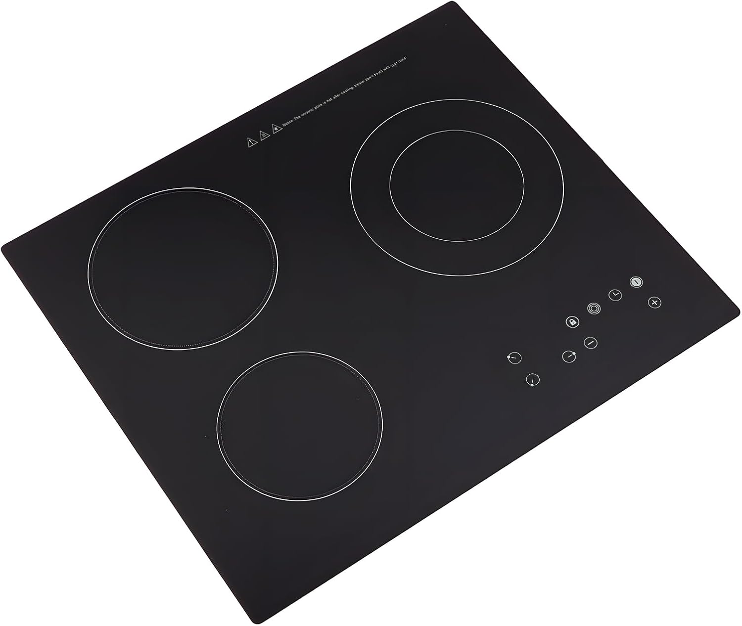Electric Ceramic Cooktop, 24inch 3 Burners Electric Cooktop with Time Adjustable Function 9 Heating Levels Electric Stove Top