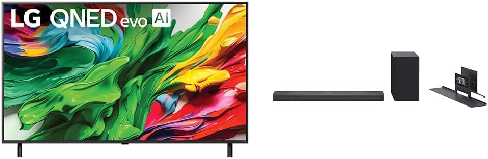 LG 55-Inch Class QNED evo AI QNED85A Series Mini LED 4K Smart TV (55QNED85AUA, 2025) SC9S 3.1.3-Channel Perfect Matching Soundbar (2024 Model)