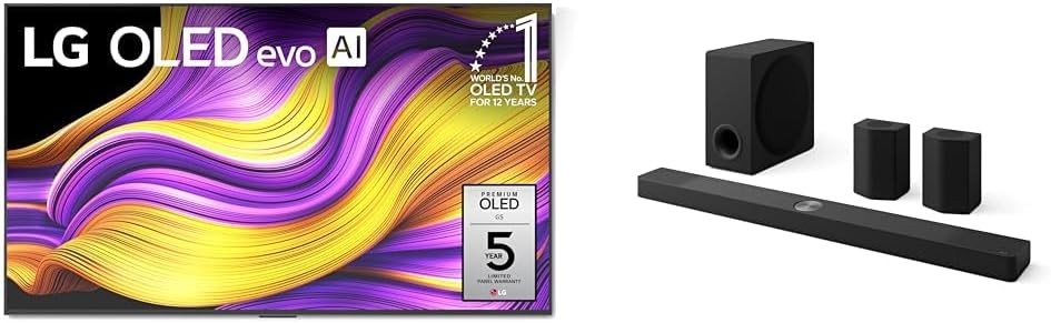 LG 55' OLED evo G5 4K TV, 9.1.5-Ch. S95TR Soundbar with Dolby Atmos, DTS:X, Wireless Speakers and Subwoofer Home Theater Bundle