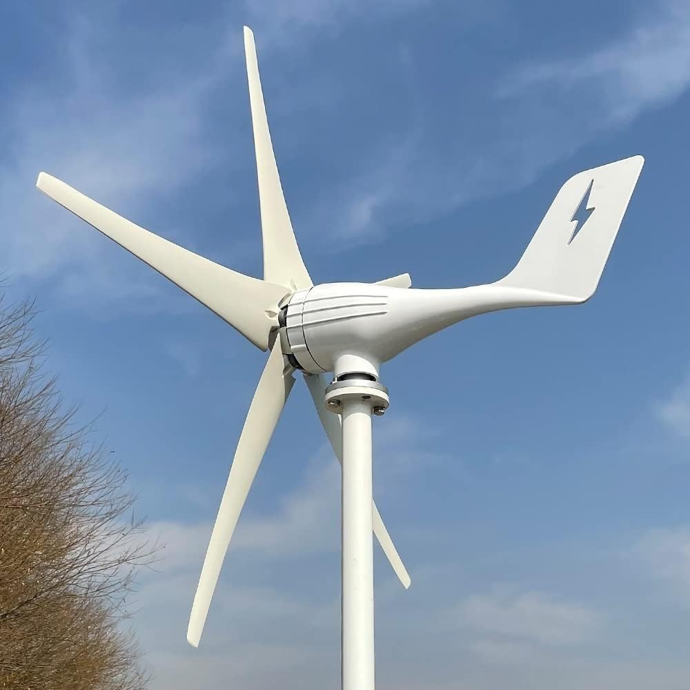 Wind Turbine Generator, 3000w 5 Blades Free Energy Wind Energy HIGH Efficient 12v 24v Wind Turbine Generator With MPPT Controller Wind System for Boats, Gazebos, Chalets, or Mobile Homes(Wind turbine