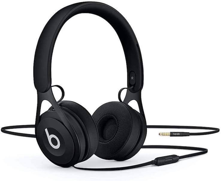 Beats EP Wired On-Ear Headphones - Battery Free for Unlimited Listening, Built in Mic and Controls - Black