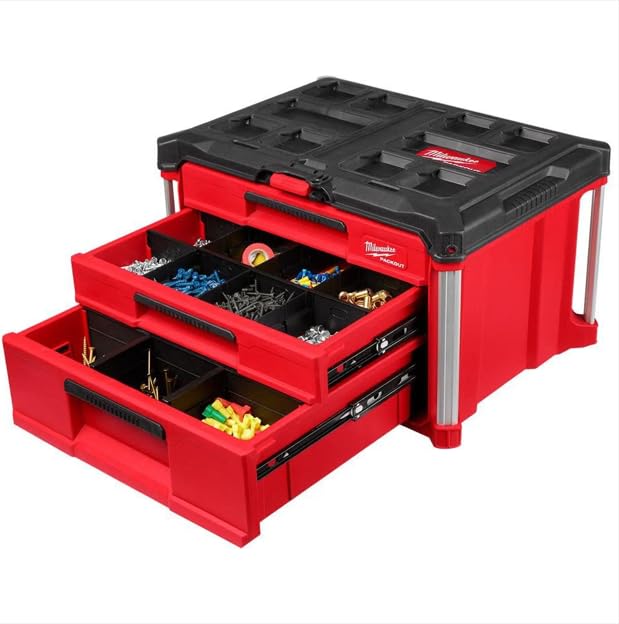 Milwaukee Packout 3 Drawer Multi-Deep Tool Organizer Box - 48-22-8447
