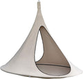Vivere Cacoon Hanging Songo Chair- Indoor/Outdoor Olefin Canvas- 440 lb Capacity (Sand)