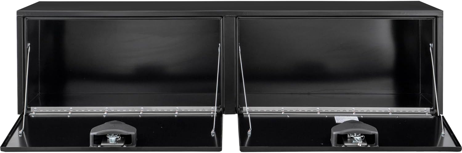 Buyers Products 1704320 Black Steel Underbody Truck Tool Box – 24 x 24 x 72 Inch - Truck Bed & Underbelly RV Storage Box, Locking T-Latch, Weather-Resistant, Heavy-Duty Flatbed Job Box, Made in USA