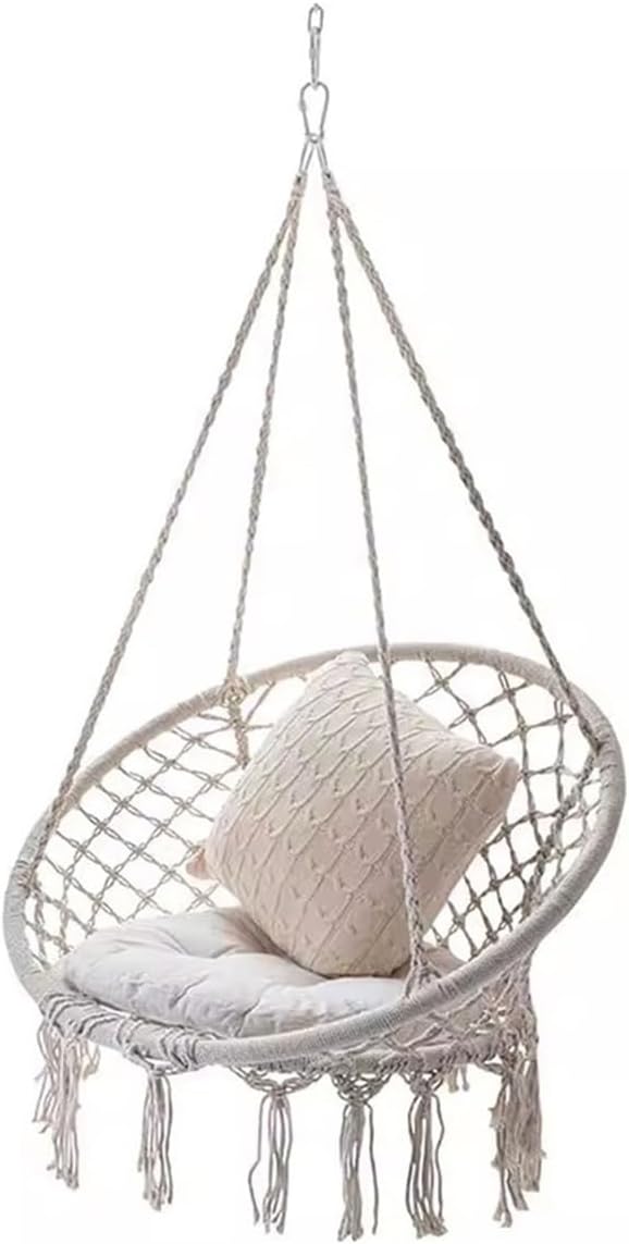 Wicker Chairs Hanging Basket Outdoor Cotton Rope Hanging Chair Balcony Rocking Chair Indoor Homestay Swing Patio Chair