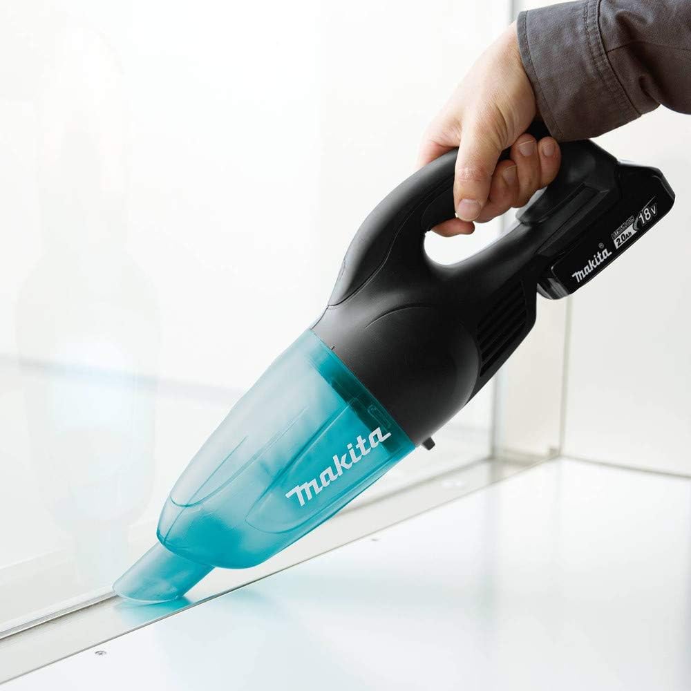 Makita XLC02R1B 18V LXT Lithium-Ion Compact Cordless Vacuum Kit (2.0Ah), Black/Greenish Blue