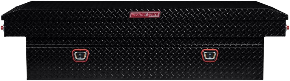 Weather Guard Saddle Truck Tool Box Aluminum Full Extra Wide Gloss Black