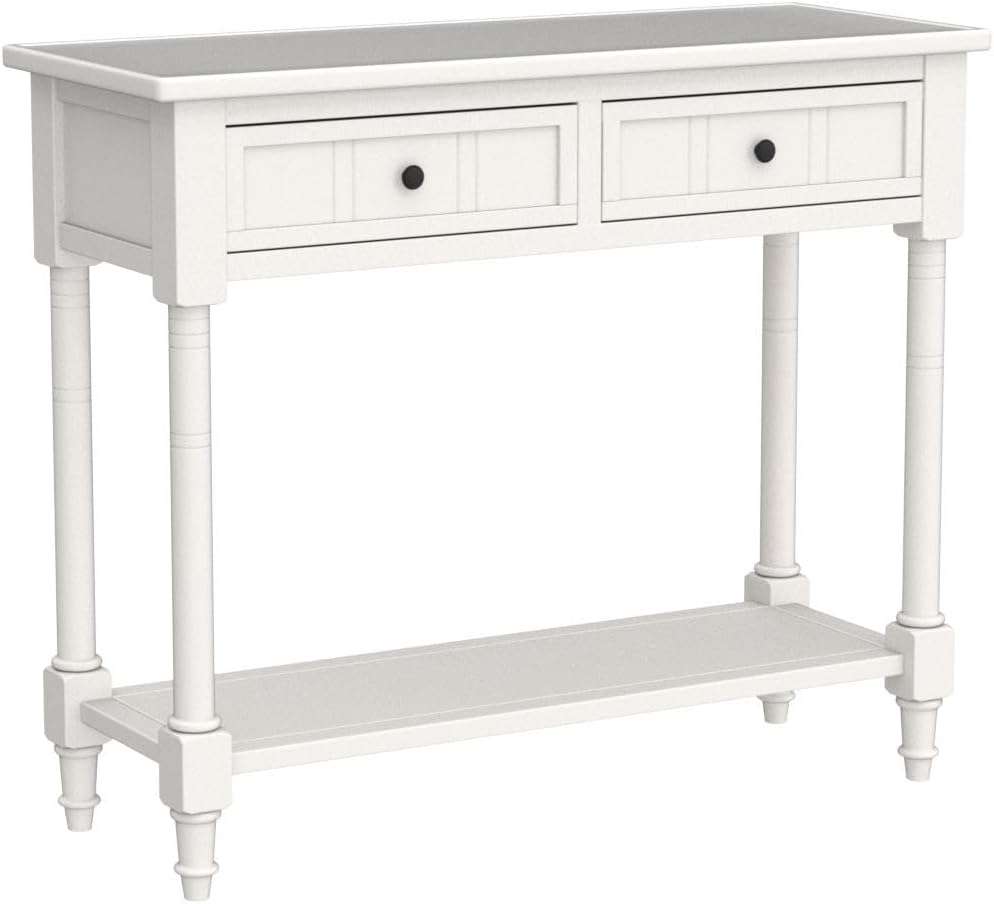 Merax Daisy Series Entryway Table with Storage Drawers and Bottom Shelf Navy