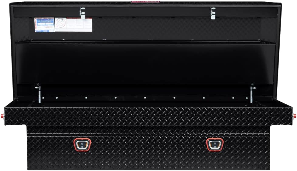 Weather Guard Saddle Truck Tool Box Aluminum Full Extra Wide Gloss Black