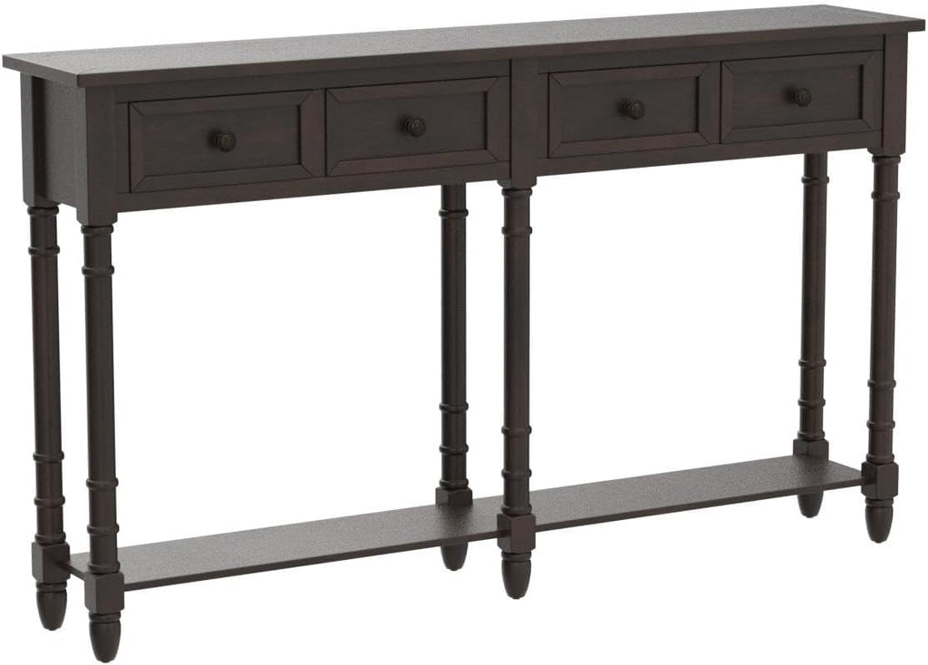Merax Console Table Sofa Table with Two Storage Drawers and Bottom Shelf for Living Room, Entryway, Easy Assembly (Espresso)