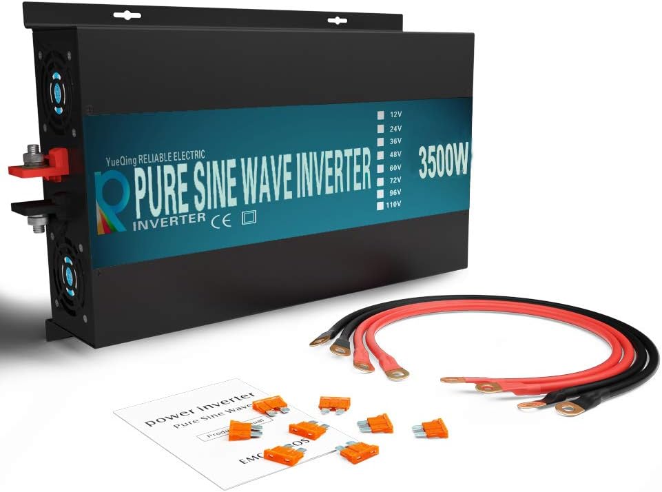 WZRELB 3500W Pure Sine Wave Solar Power Inverter Generator 24V DC to 120V AC Converter Car Inverter