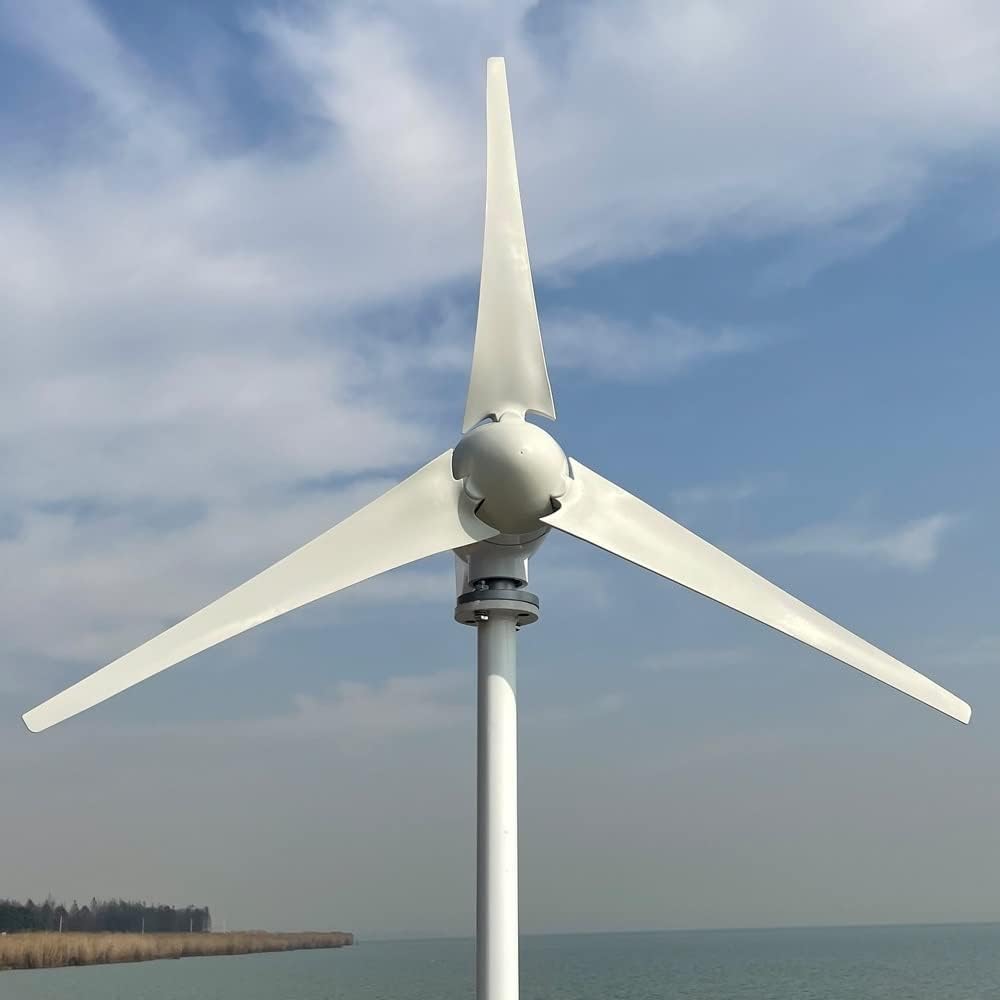 Wind Turbine Generator, 3000w 5 Blades Free Energy Wind Energy HIGH Efficient 12v 24v Wind Turbine Generator With MPPT Controller Wind System for Boats, Gazebos, Chalets, or Mobile Homes(Wind turbine