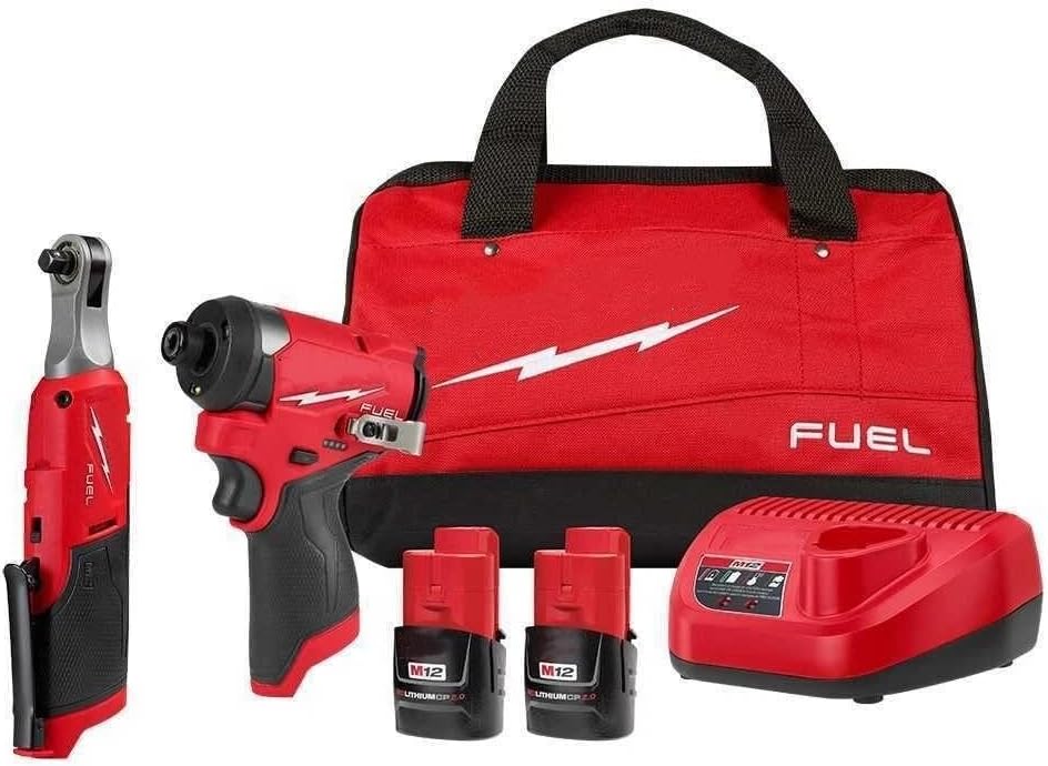 NEW 3453-22HSR Combo Kit for Milwaukee M12 FUEL 12V 3453-20 1/4' HEX Impact Driver 2567-20 3/8' Hi-Speed Ratchet