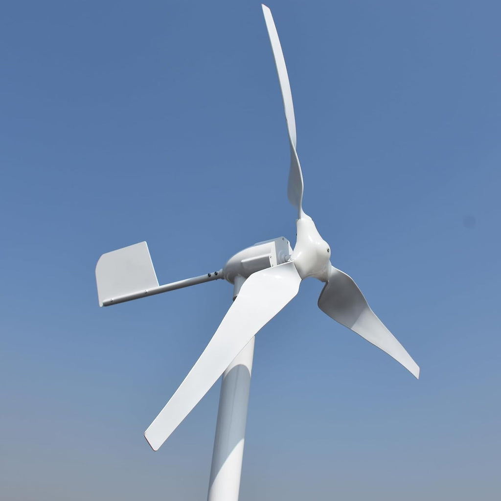 2200W / 3000W Home Wind Turbine Generator Kit 12V / 24V / 48V Permanent Magnet Wind Turbine Generator with Controller, 3 Blades Economy Windmill for Wind Solar Hybrid System,3000w,24V
