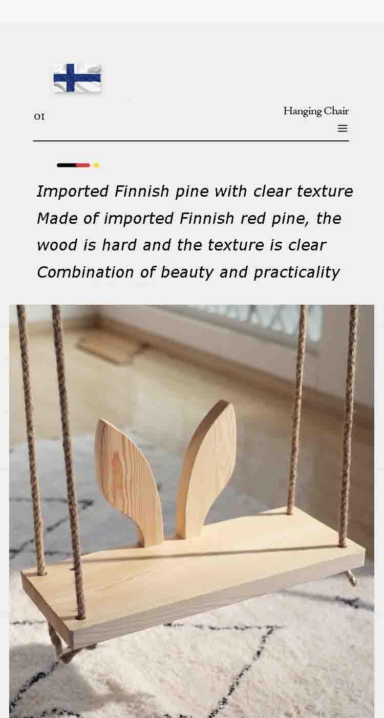 Indoor Children's Swing, Home Balcony Hanging Chair, Outdoor Garden Solid Wood Rocking Chair, Suitable for The Balcony of The Hotel Room (a 50cm)