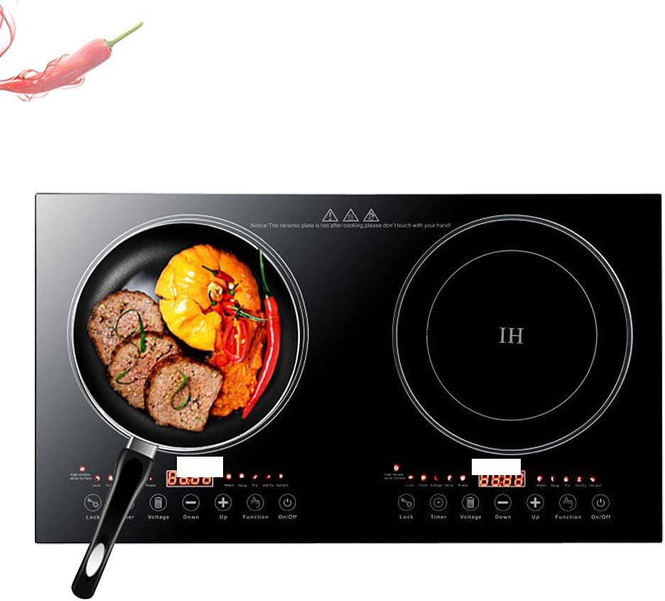 Double Induction Cooktop, Electric Induction Cooktop 2 Burners,2400W Portable Induction Cooktop,Touch Control, Induction Stove for Fast Cooking, Bulit-in&Countertop